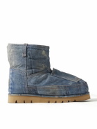 Acne Studios - Shearling-Lined Trompe L'oeil Suede Boots - Blue