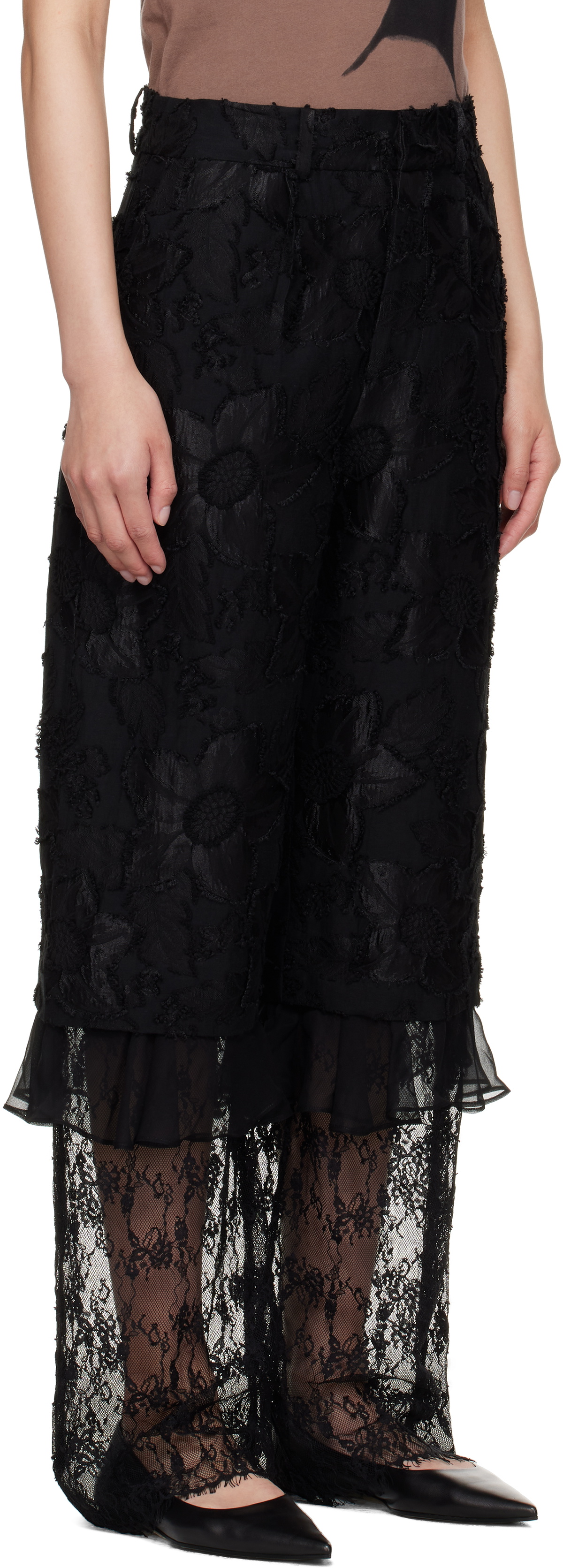 Collina Strada Black Geranium Trousers