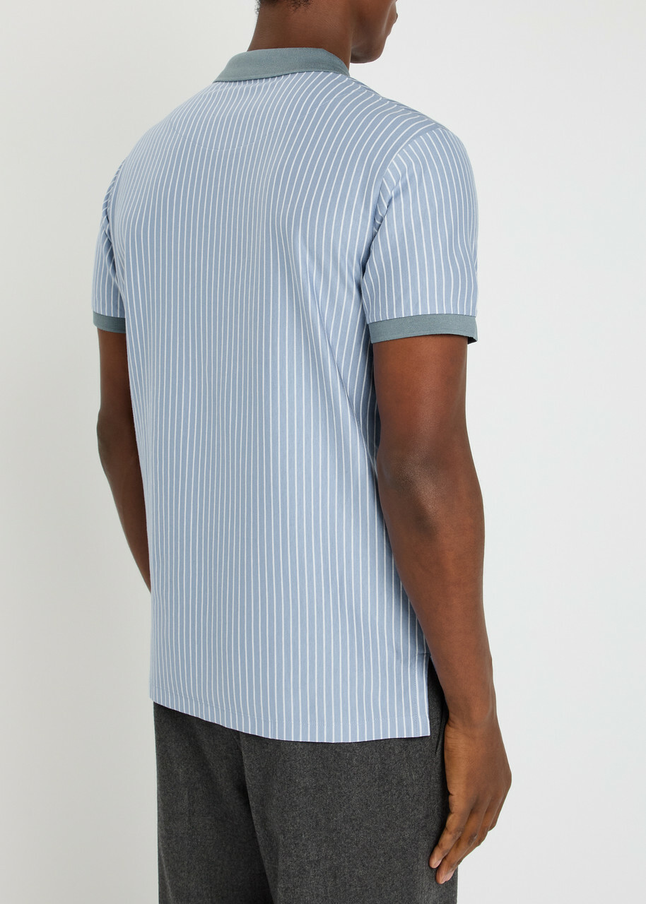 Vivienne Westwood Classic Striped Cotton Polo Shirt White And Blue