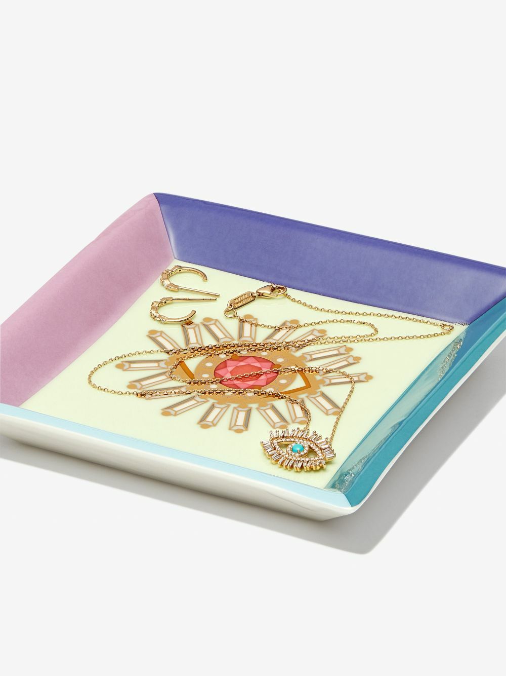 Suzanne Kalan X Jonathan Adler Green Evil Eye Porcelain Jewellery Tray