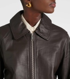 Yves Salomon Leather bomber jacket