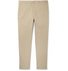 Sandro - Cropped Tapered Stretch-Cotton Gabardine Trousers - Men - Beige