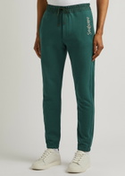 Saint Laurent Logo-embroidered Cotton Sweatpants Green