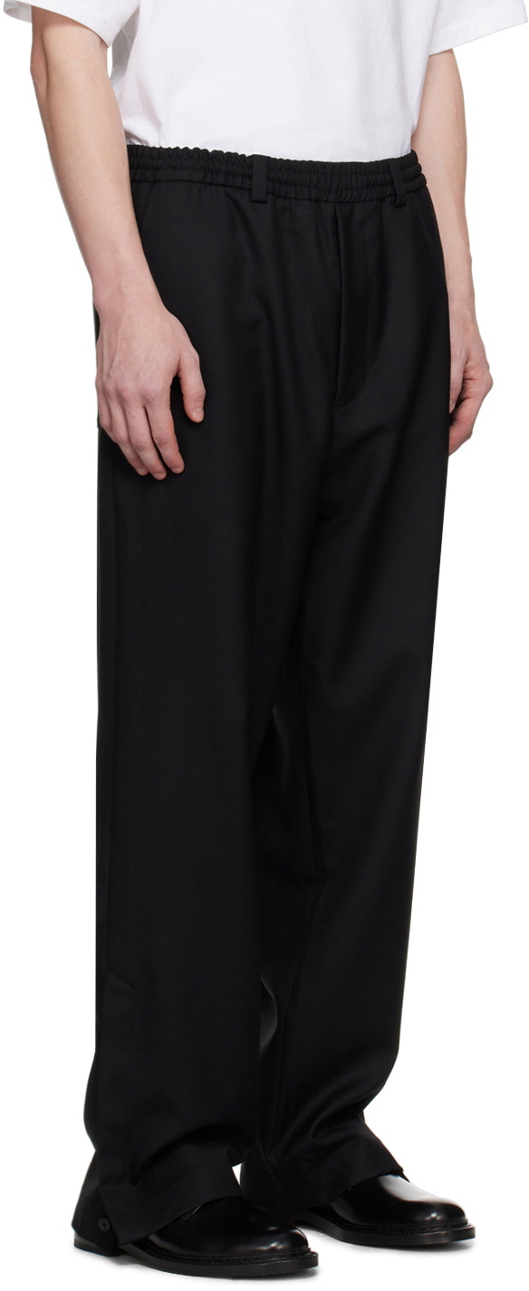 Lownn Black Elasticized Trousers Lownn