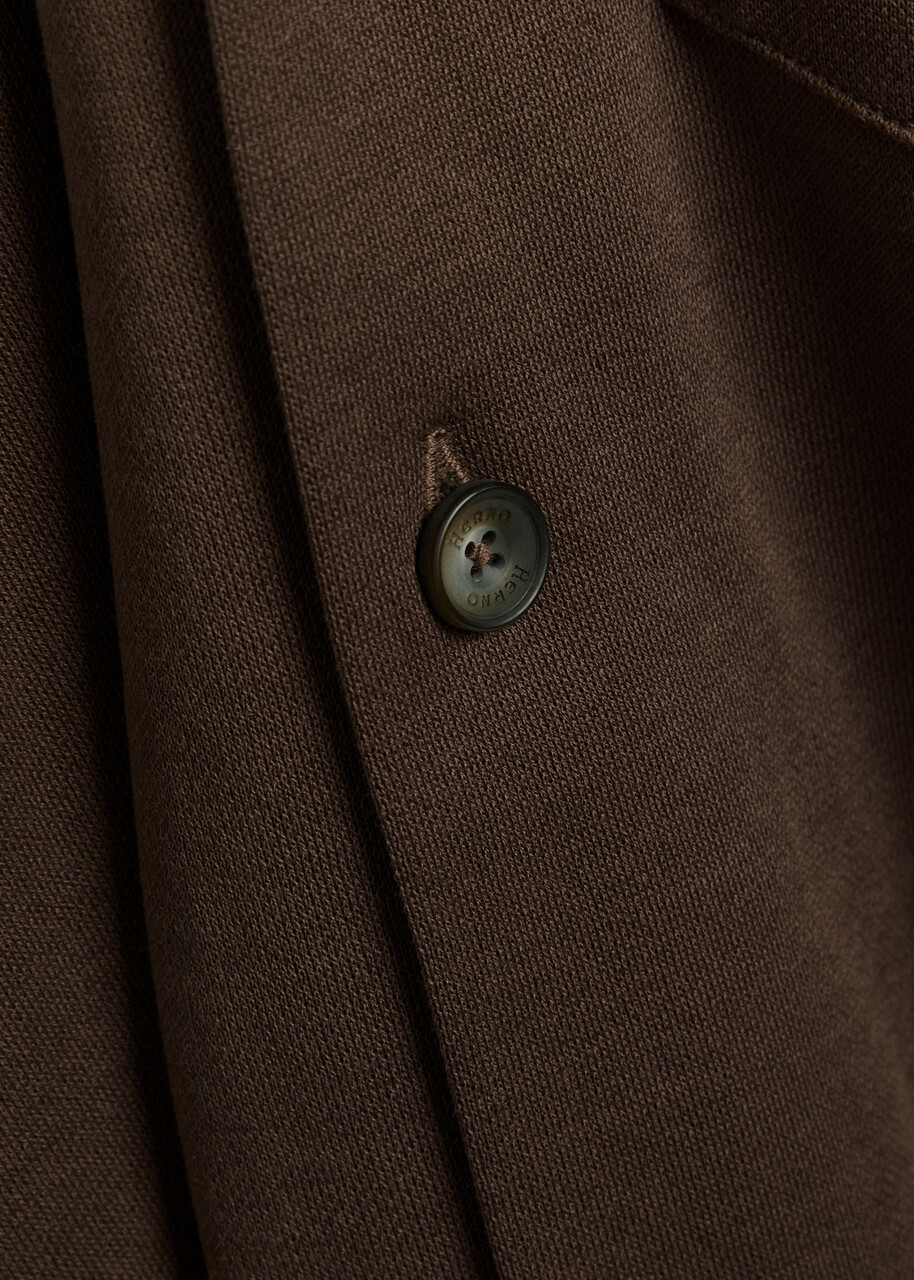 Herno Knit Cotton Shirt Dark Brown