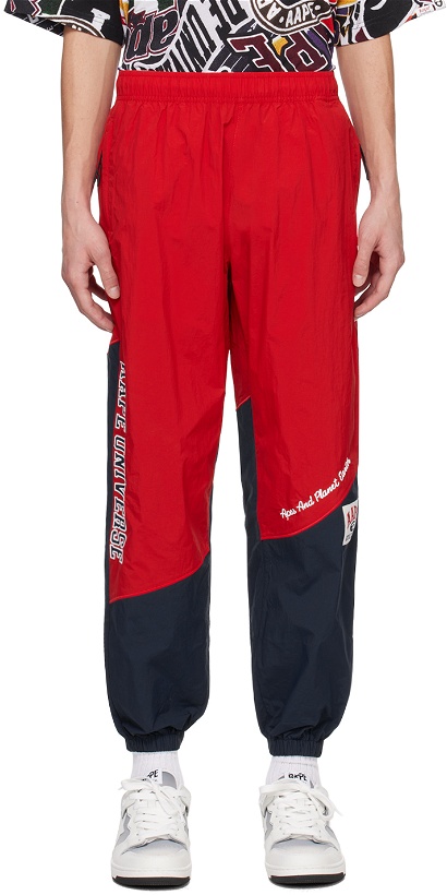 Photo: AAPE by A Bathing Ape Red Paneled Track Pants