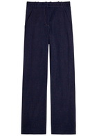 Veronica Beard Crue Wide-leg Stretch-denim Trousers Dark Blue