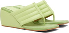 OSOI Green Wedge Wave Sandals