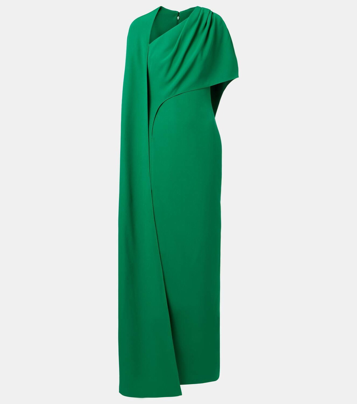 Safiyaa Caped asymmetric crêpe gown