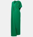 Safiyaa Caped asymmetric crêpe gown