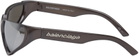 Balenciaga Silver Exaggerated Sport Goggle Sunglasses