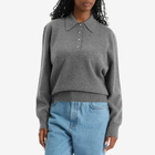 Róhe Women's Sculptural Polo in Mid Grey Melange