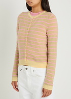 Guest In Residence Pebble Jane Striped Cashmere Cardigan Yellow