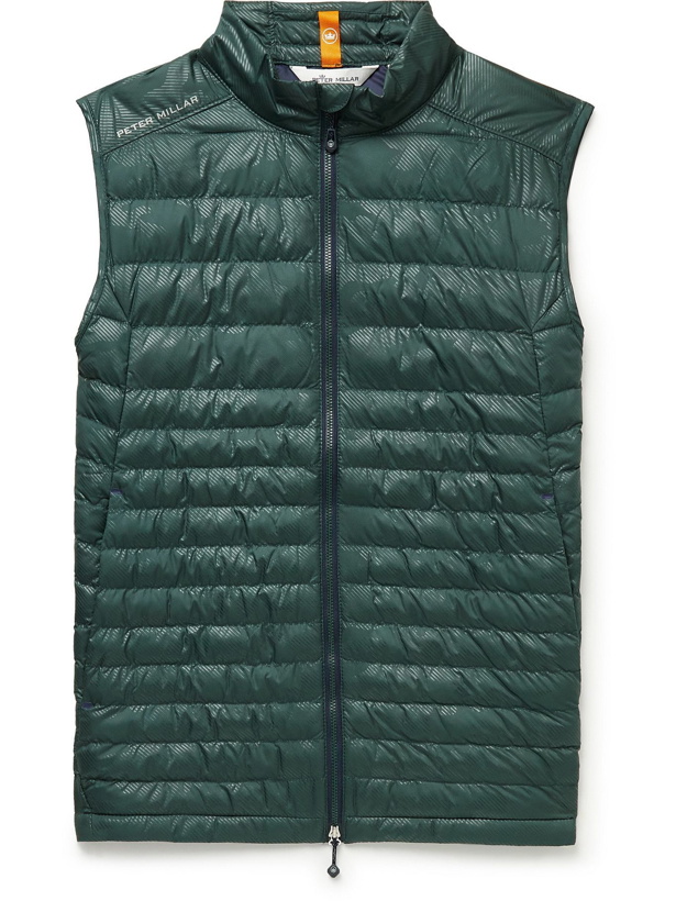 Photo: Peter Millar - All Course Camouflage-Print Quilted Padded Shell Gilet - Green