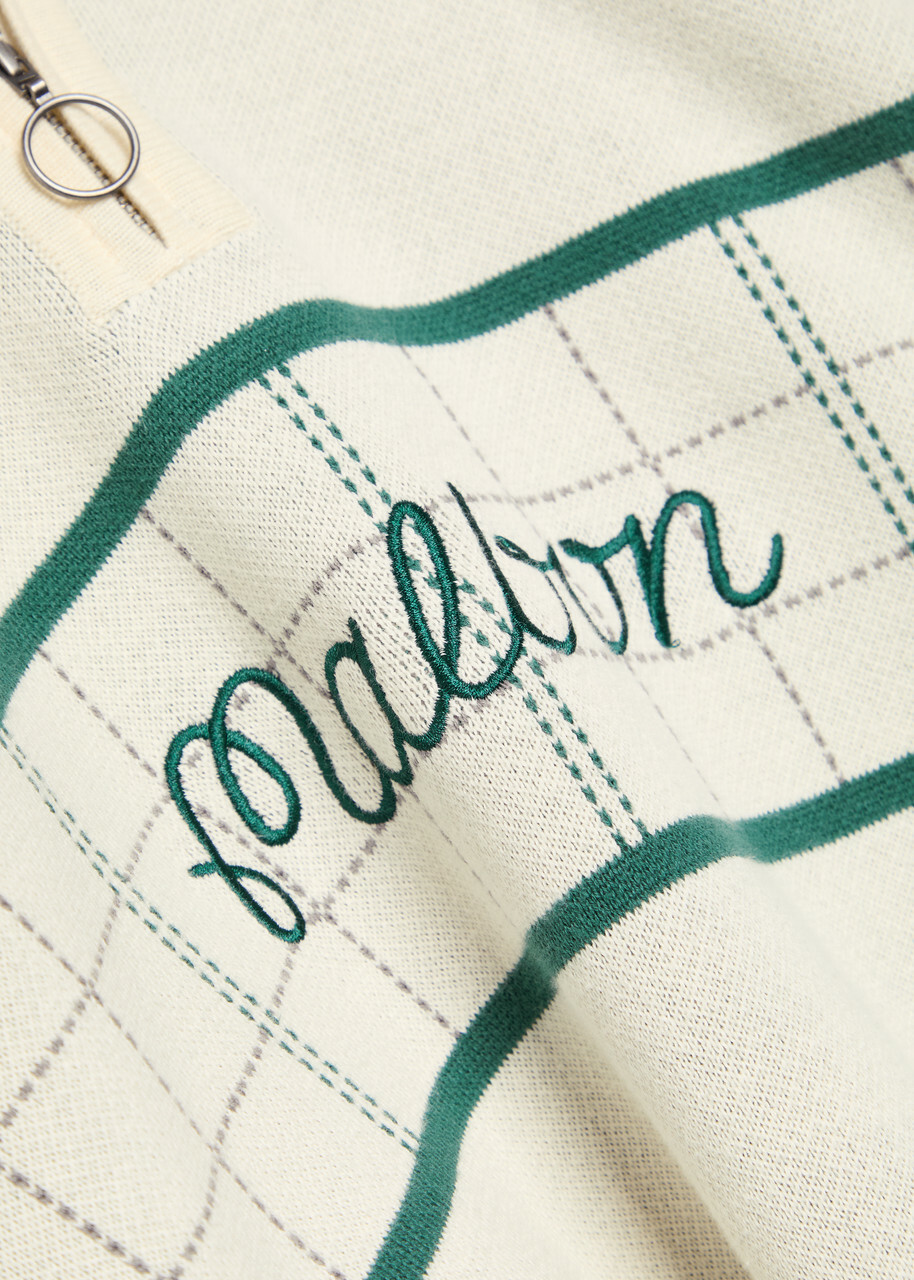 Malbon Bennet Logo-embroidered Cotton Polo Jumper Beige