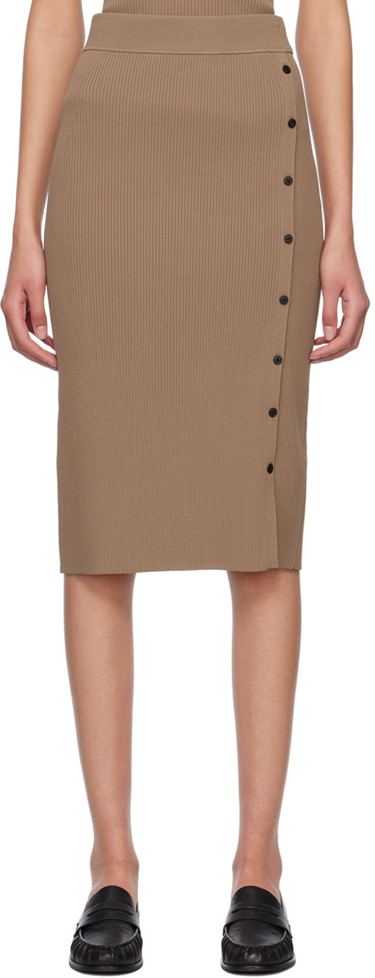 rag & bone Brown Asher Midi Skirt Rag and Bone