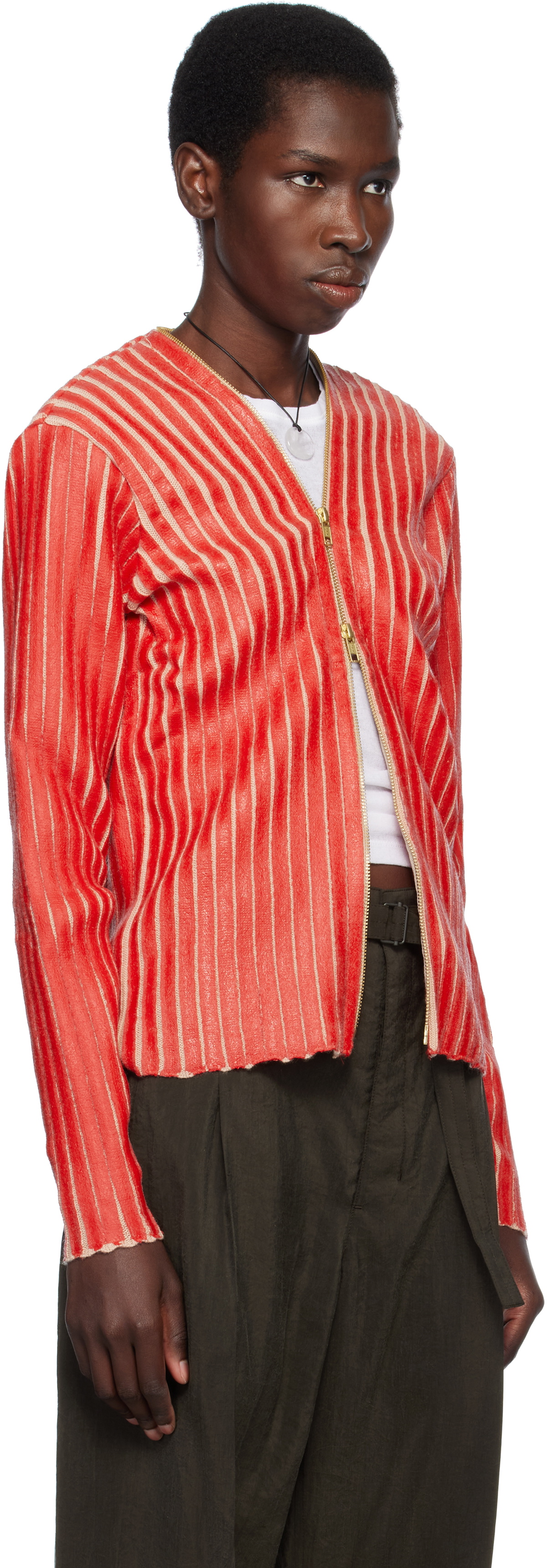 Stanley Raffington Red & Pink Plated Knit Jacket