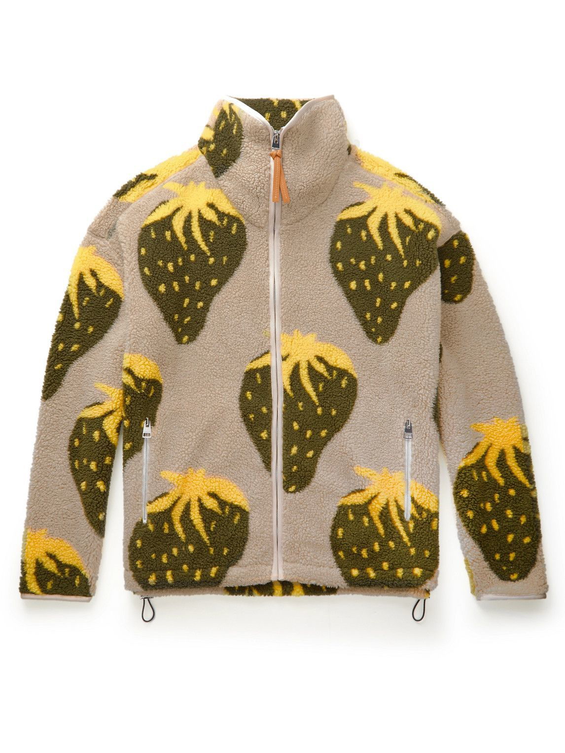 JW Anderson Jacquard Fleece Jacket in Green for Men