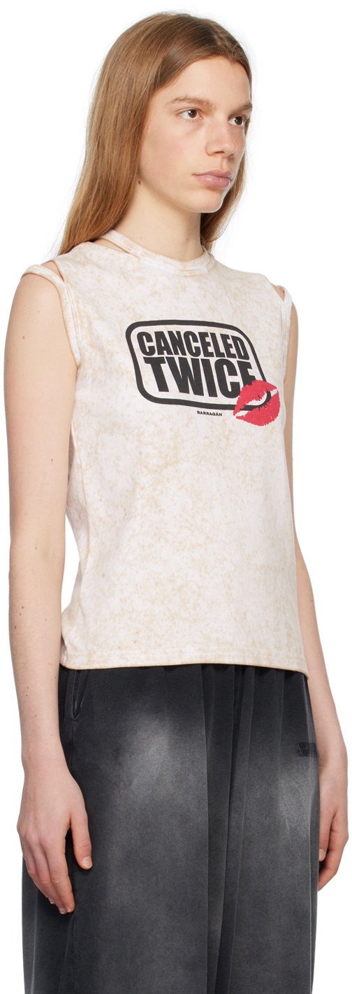 BARRAGÁN Beige 'Canceled Twice' Tank Top