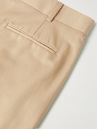 Agnona - Pleated Cotton-Gabardine Bermuda Shorts - Orange