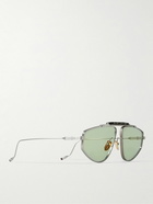 Jacques Marie Mage - 1962 Aviator-Style Silver-Tone and Tortoiseshell Acetate Sunglasses