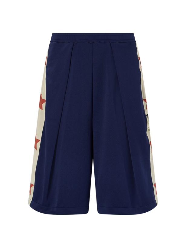 Photo: KAPITAL - Kome-Kome Straight-Leg Satin-Jersey Shorts - Blue