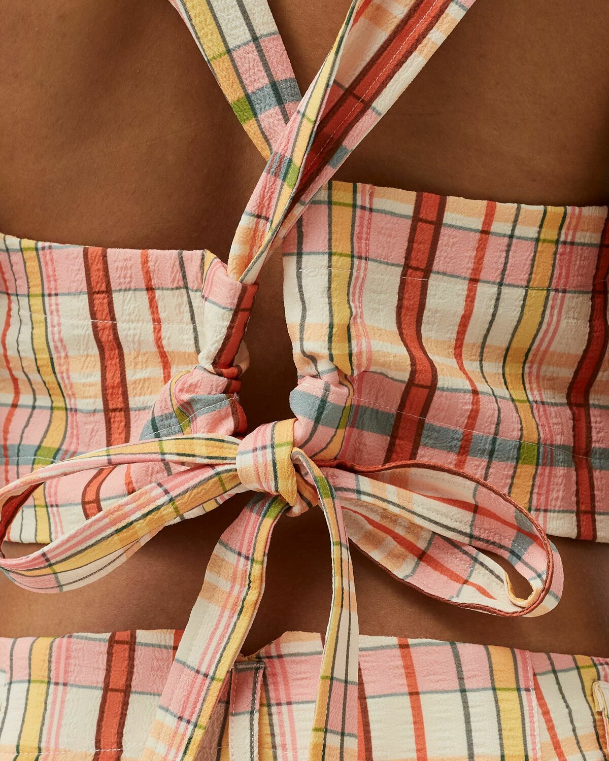 Melody Ehsani Claudia Plaid Vest Multi Tops & Tanks