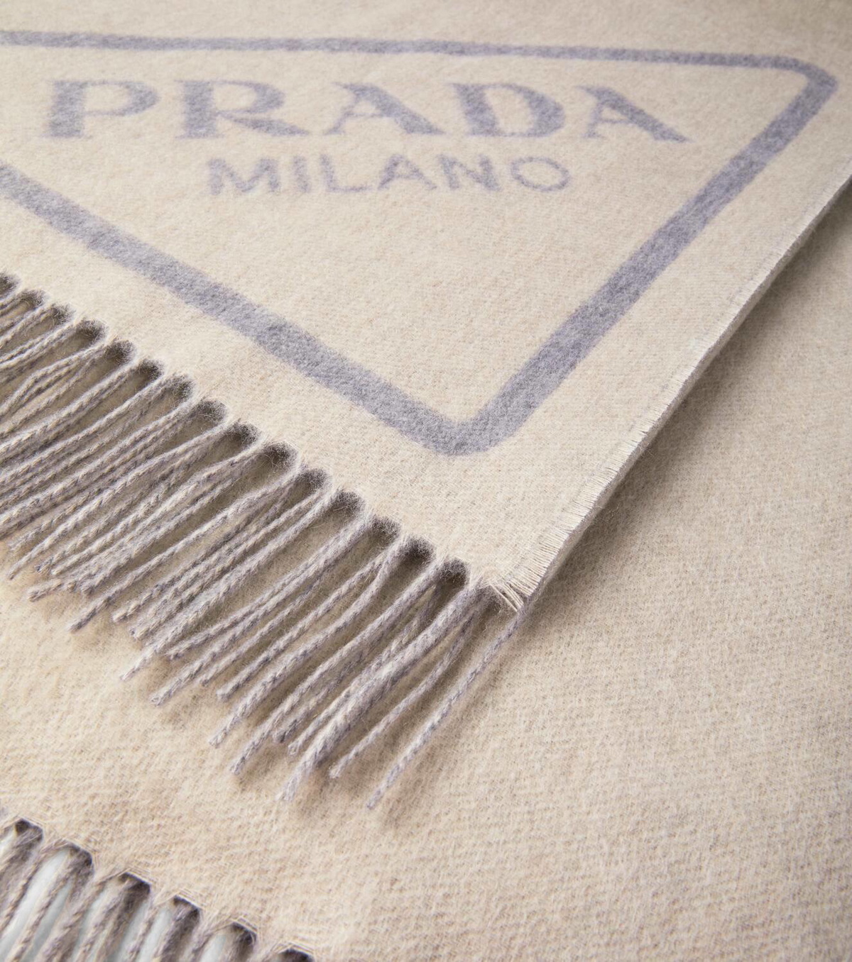 Prada Logo jacquard cashmere blanket
