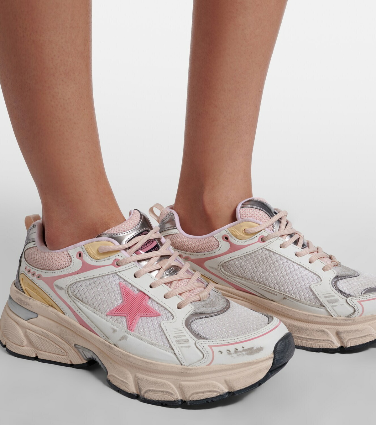 Golden Goose Lightstar leather-trimmed sneakers