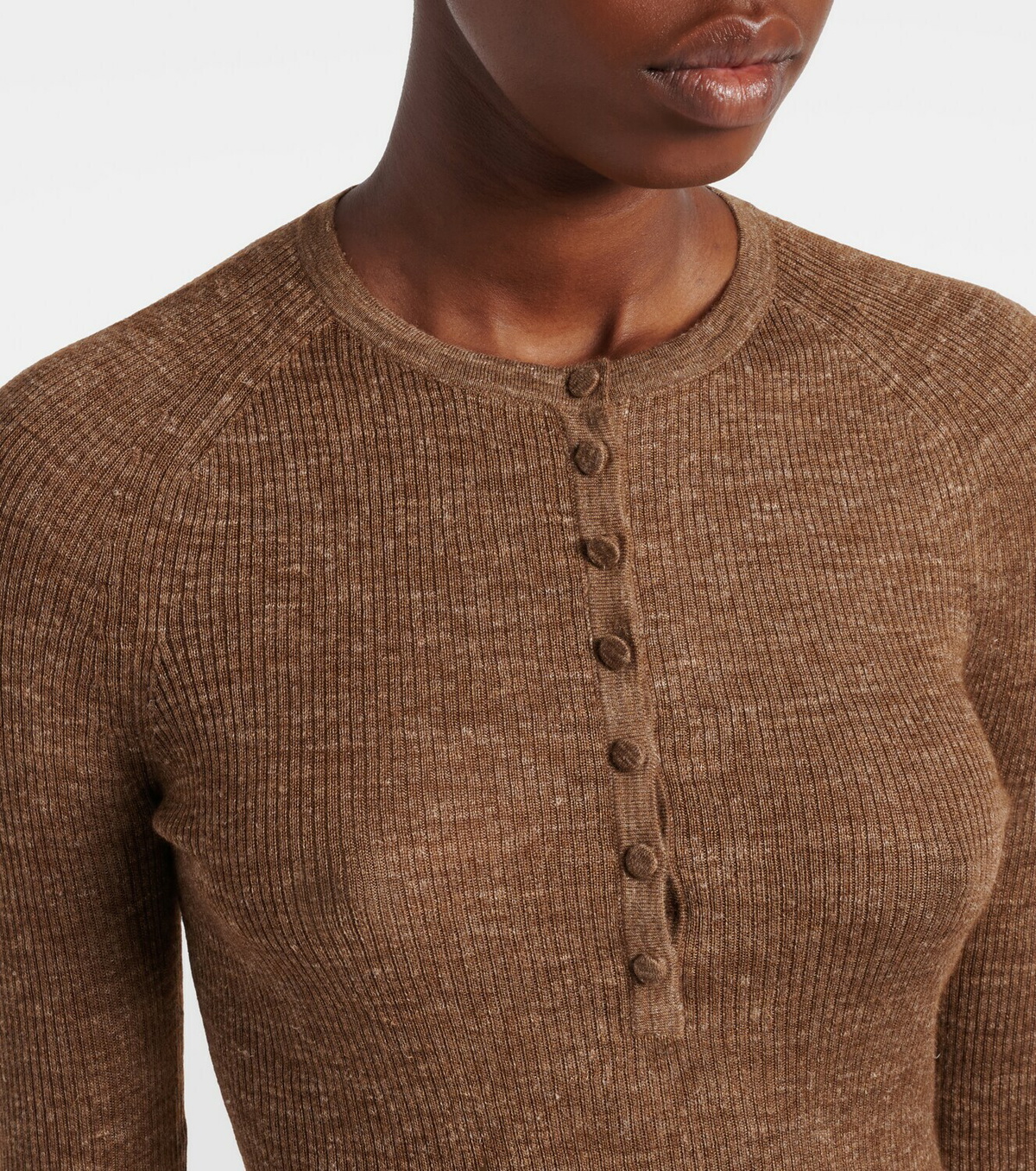 Gabriela Hearst Anges cashmere, silk, and hemp Henley shirt