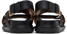 Marni Black Leather Fussbett Sandals