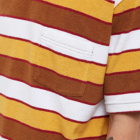 Beams Plus Men's Stripe Pile Pocket T-Shirt in Brown