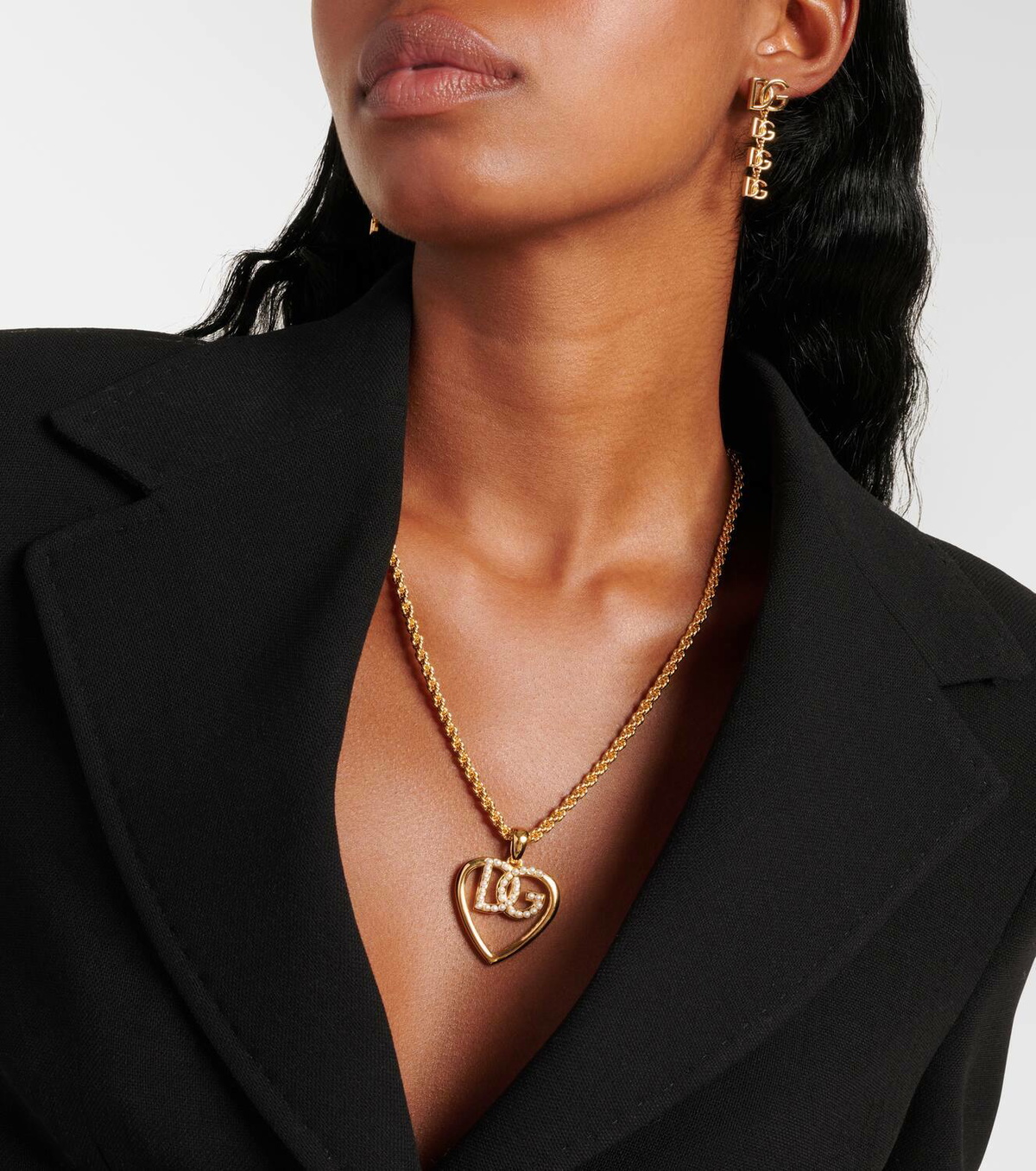Dolce&Gabbana DG embellished gold-plated necklace