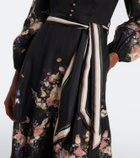 Zimmermann Valiant belted floral linen midi dress