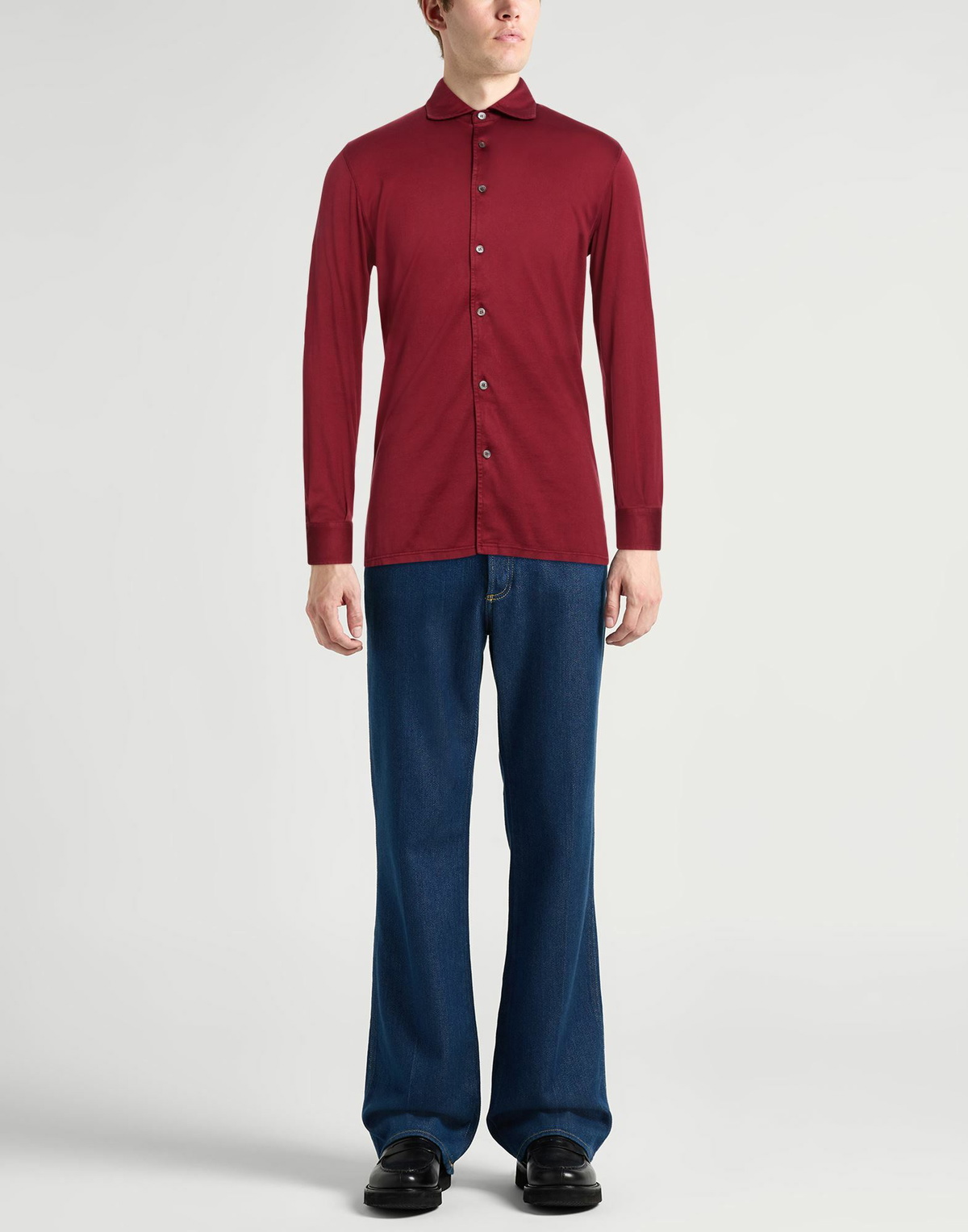 Fedeli Mens Shirt Burgundy