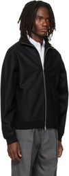 Jil Sander Black Wool Melton Zip-Up Jacket