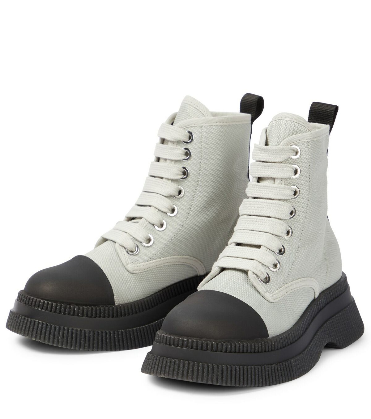 Ganni Canvas lace up boots GANNI