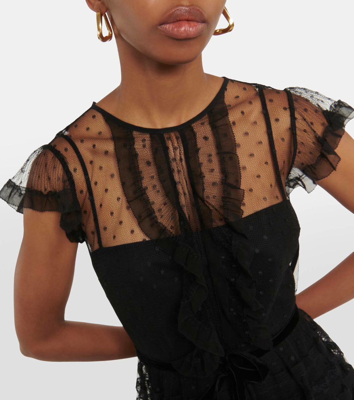 REDValentino Point d'esprit tulle midi dress RED Valentino
