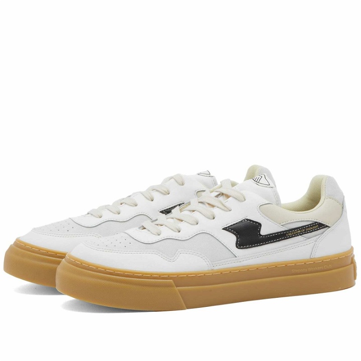 Photo: Stepney Workers Club Men's Pearl S-Strike Leather Mix Sneakers in White Gum