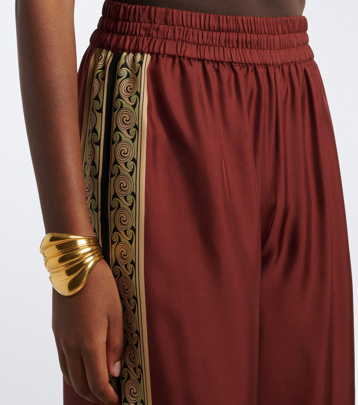 La DoubleJ Printed silk twill palazzo pants