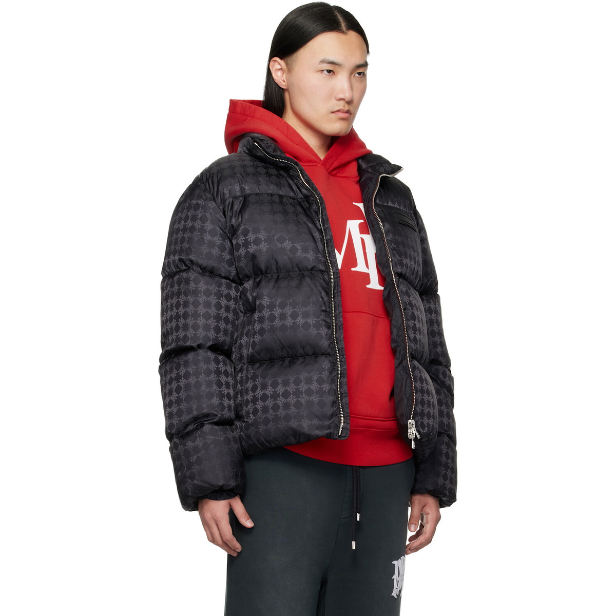 AMIRI Black MA Quad Jacquard Down Jacket