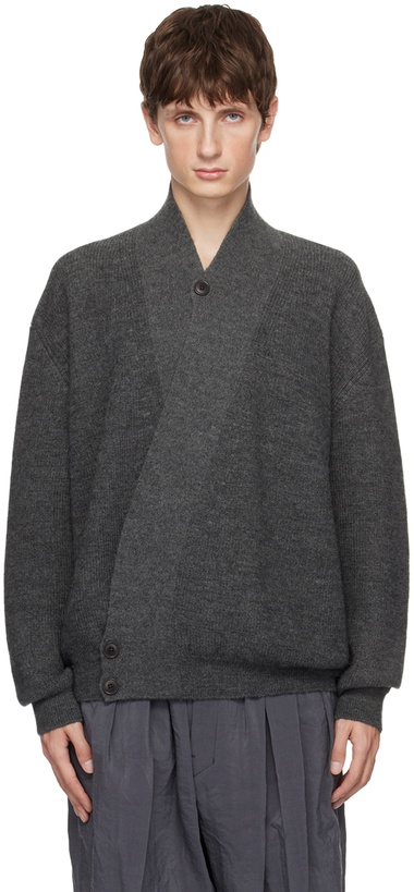 Photo: LEMAIRE Gray Wrap Cardigan