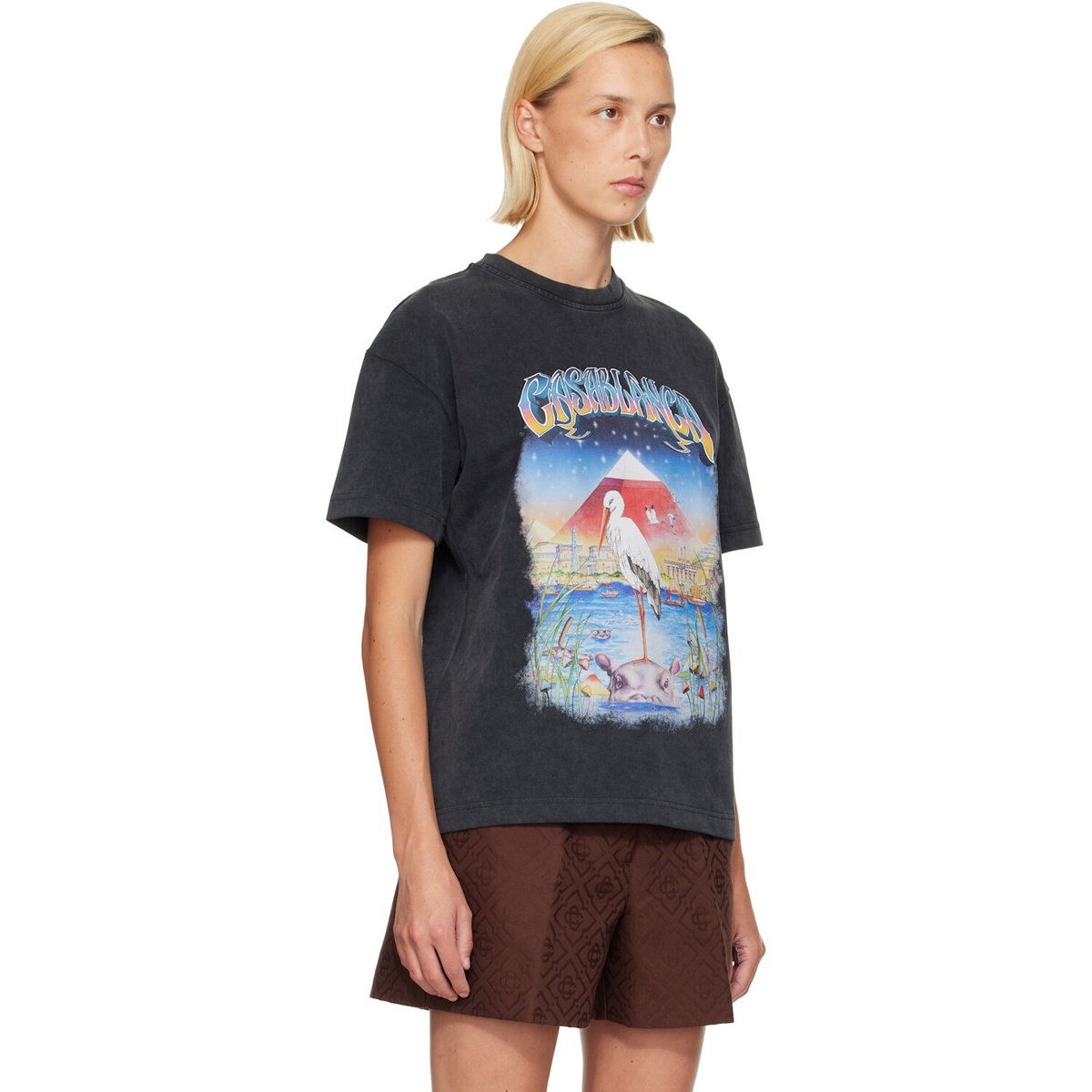 Casablanca Black Oversized T-shirt