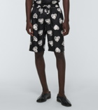 Dolce&Gabbana - Heart printed silk shorts