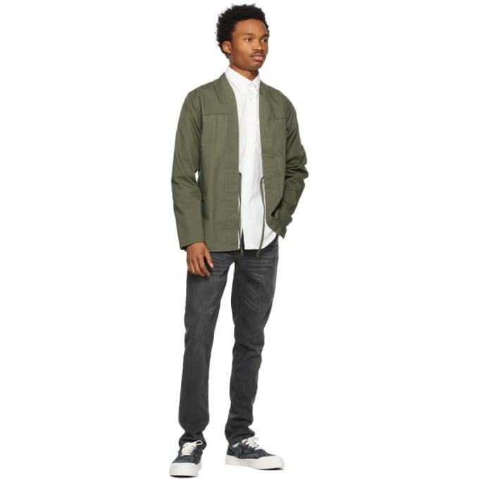 Naked and Famous Denim SSENSE Exclusive Khaki Rinsed Oxford Kimono