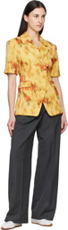 GANNI Yellow Shibori Organza Blazer