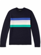 Theory - Kenny Striped Merino Wool-Blend Sweater - Blue