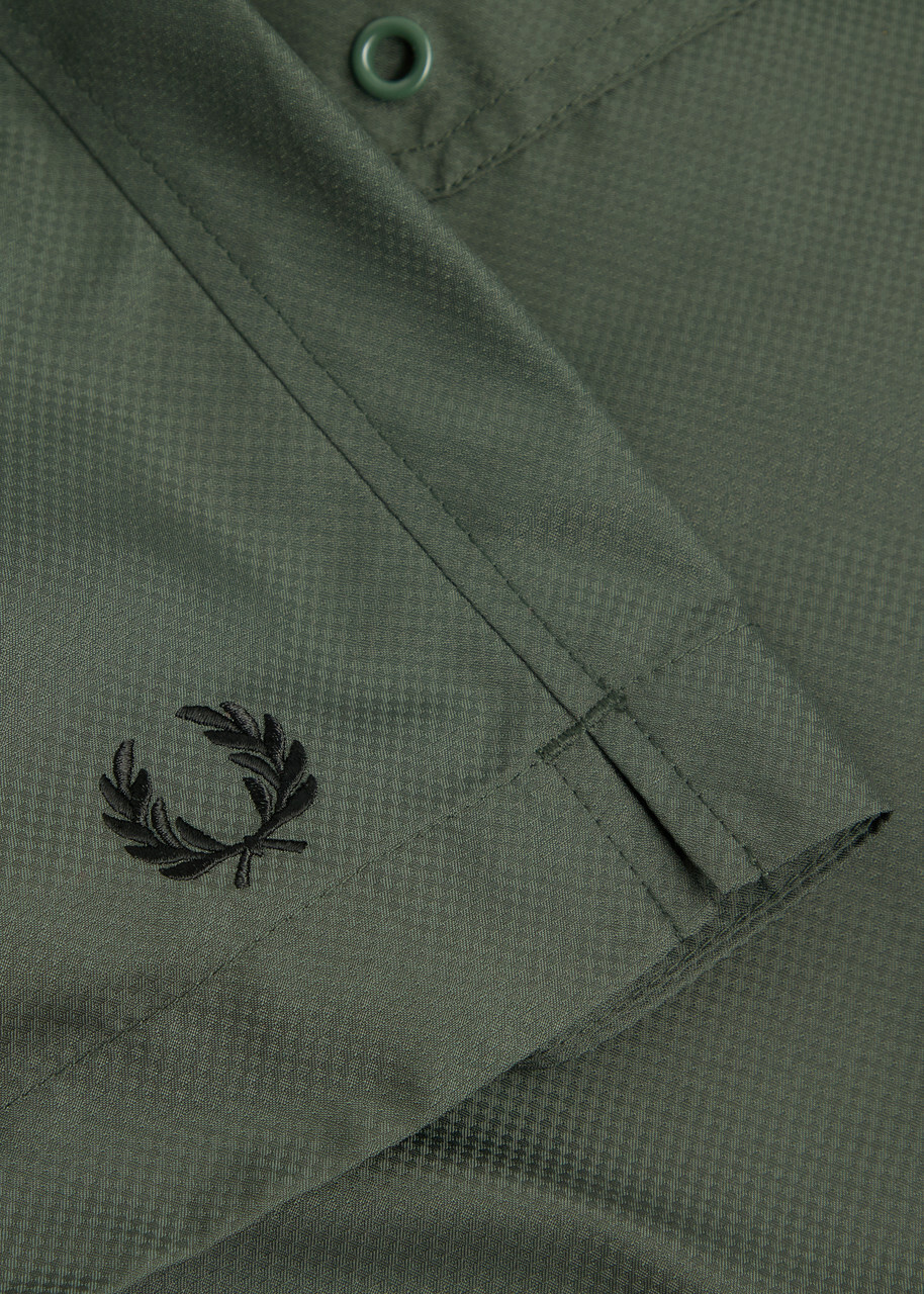 Fred Perry Logo-embroidered Shell Swim Shorts Dark Green