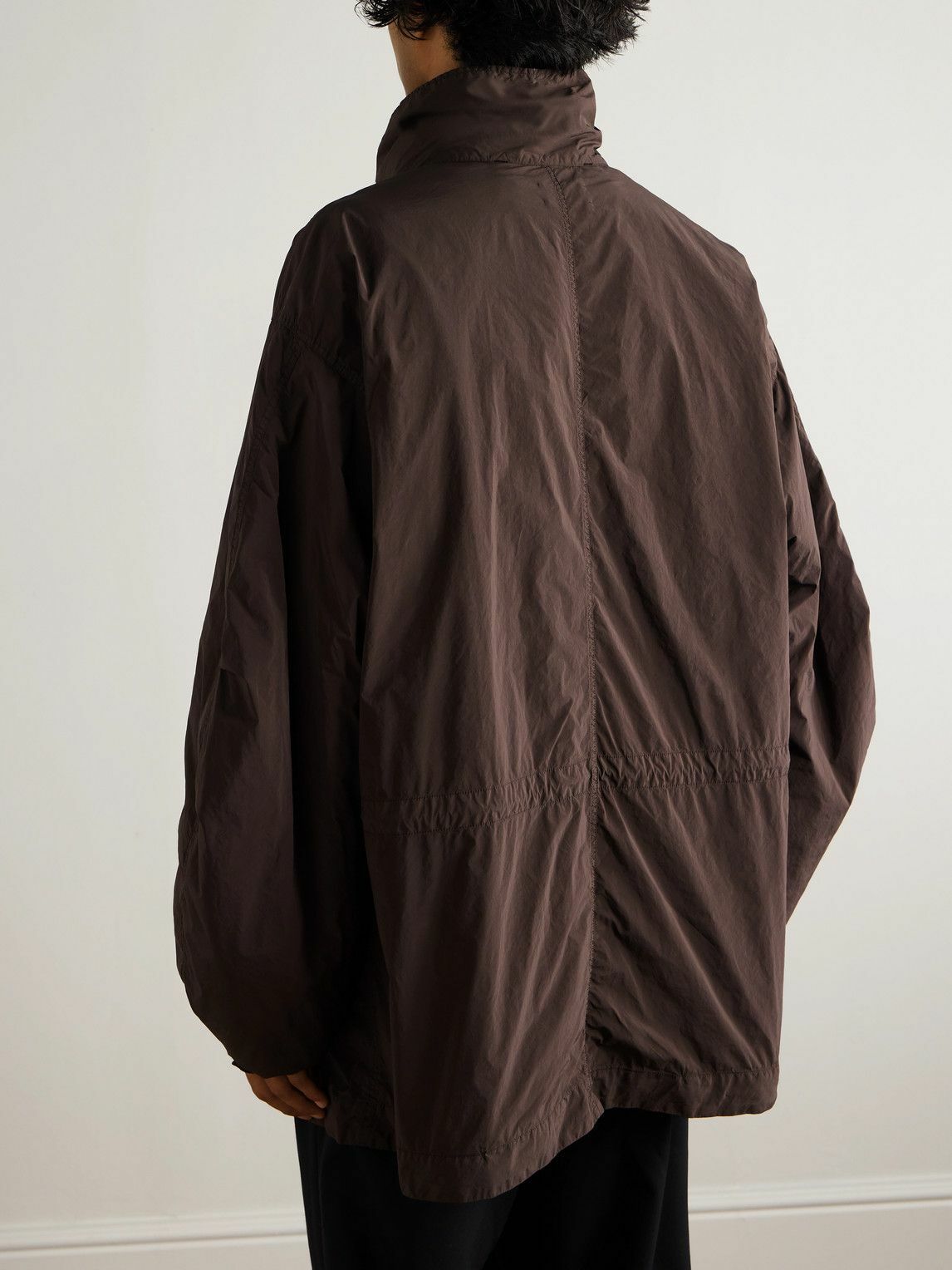 ATON - Garment-Dyed Shell Jacket - Brown