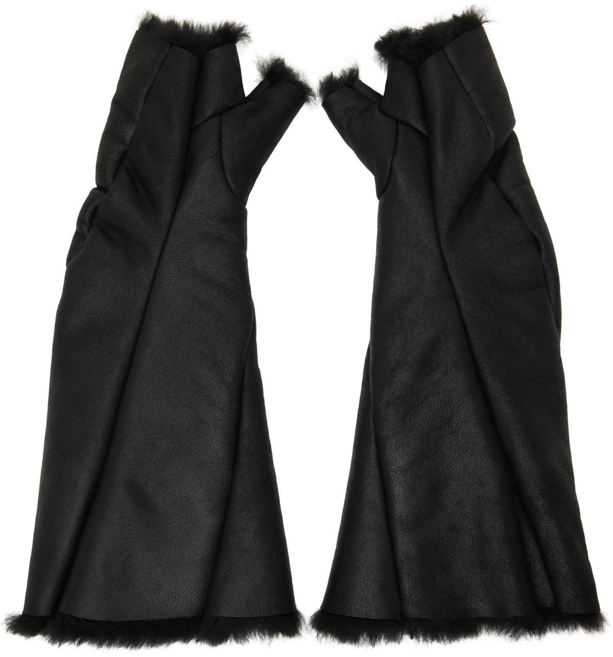 Julius Black Bending Shearling Gloves